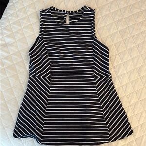 Navy and White Striped Maternity Top